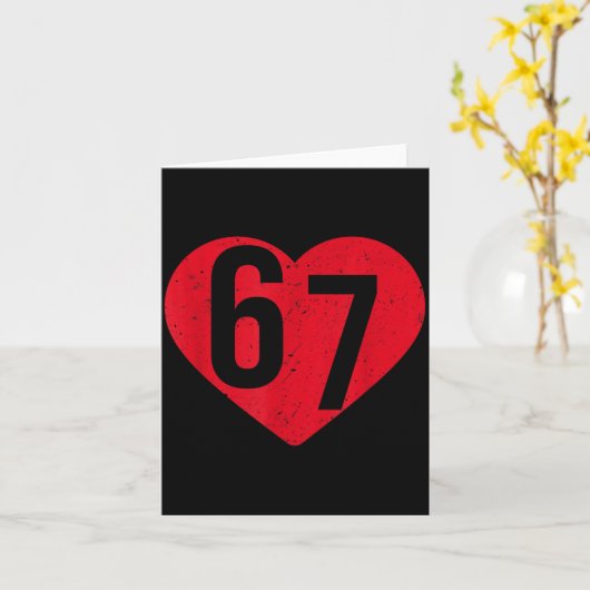 6 7 Meme Heart Gen Alpha Six Seven 67 Valentines B Kaart (Gele Bloem)