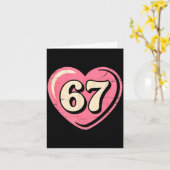 6 7 Meme Heart Gen Alpha Six Seven 67 Valentines K Kaart (Gele Bloem)