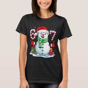 6 7 Meme Kerstman Grappige Sneeuwman Zes Zeven 67 T-shirt