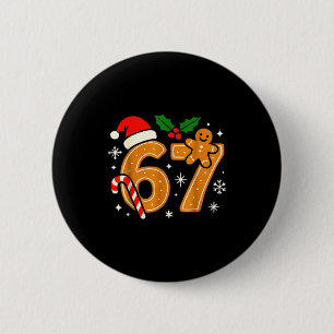 6 7 Meme Kersttrui 67 Six Seven Koekjes Ging Ronde Button 5,7 Cm