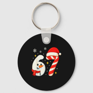 6 7 Meme Kersttrui 67 Zes Zeven Sneeuwpop Jongen Sleutelhanger