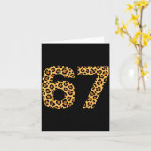 6-7 Meme Leopard Cheetah Cool Six-seven Funny 67 G Kaart (Gele Bloem)