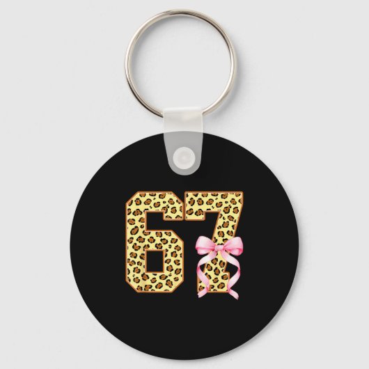 6-7 Meme Leopard Cheetah Cool Six-seven Funny 67 G Sleutelhanger (Voorkant)