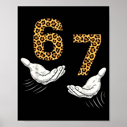 6-7 Meme Leopard Cheetah Cool Six-seven Funny  Poster (Voorkant)