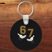 6-7 Meme Leopard Cheetah Cool Six-seven Funny  Sleutelhanger (Voorkant)