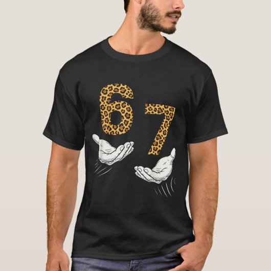 6-7 Meme Leopard Cheetah Cool Six-seven Funny  T-shirt (Voorkant)
