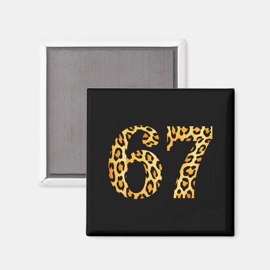 6-7 Meme Leopard Cheetah Cool Six-seven  Magneet (Voorkant / Achterkant)