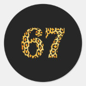 6-7 Meme Leopard Cheetah Cool Six-seven  Ronde Sticker (Voorkant)