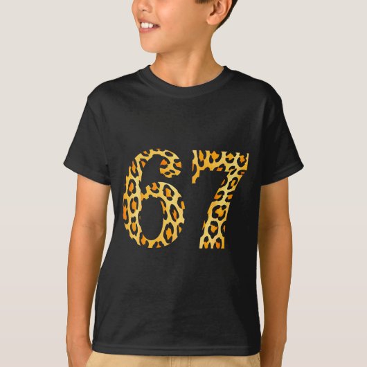 6-7 Meme Leopard Cheetah Cool Six-seven  T-shirt (Voorkant)