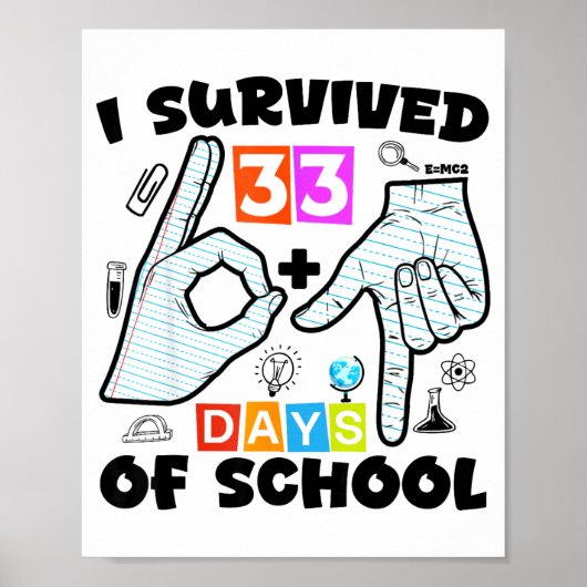 6 7 Meme Leraar Ik Heb 67+33 Dagen School Overleef Poster (Voorkant)