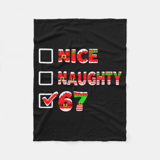 6-7 Meme Leuk Stout 67 Grappige Kerst Lijst Zes Fleece Deken (Voorkant)