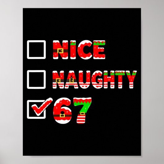 6-7 Meme Leuk Stout 67 Grappige Kerst Lijst Zes Poster (Voorkant)