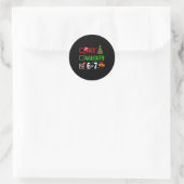 6-7 Meme Leuk Stout 67 Kerst Grappig Kerstmis Kind Ronde Sticker (Tas)
