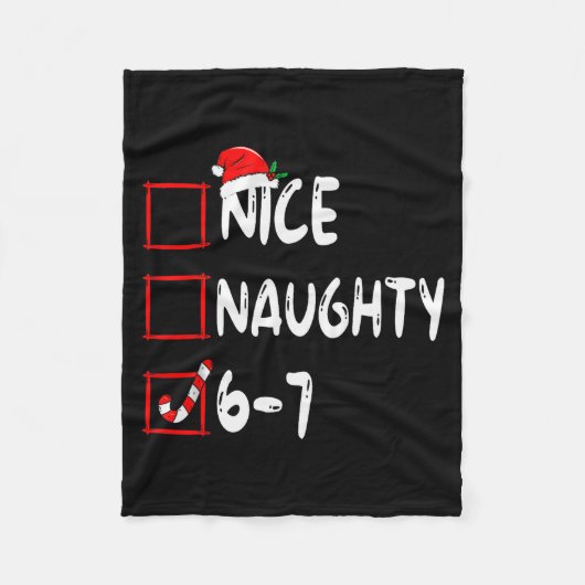 6-7 Meme Leuk Stout 67 Kerstmis Brain Rot Grappig Fleece Deken (Voorkant)
