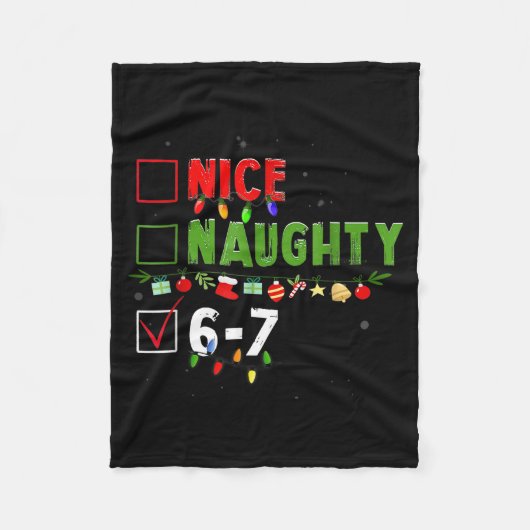 6-7 Meme Leuk Stout 67 Kerstmis Brain Rot Grappig Fleece Deken (Voorkant)
