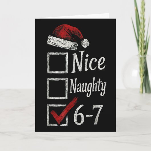 6-7 Meme Leuk Stout 67 Kerstmis Brain Rot Grappig Kaart (Voorkant)