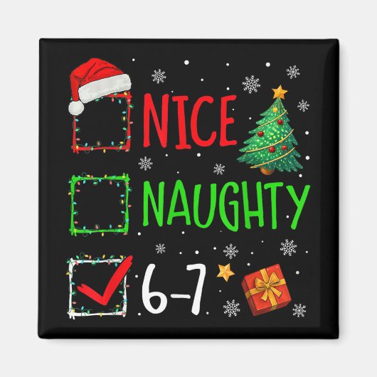 6-7 Meme Leuk Stout 67 Kerstmis Brain Rot Grappig Magneet (Voorkant)
