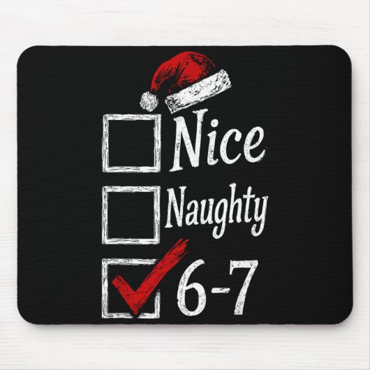6-7 Meme Leuk Stout 67 Kerstmis Brain Rot Grappig Muismat (Voorkant)