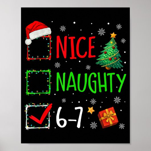 6-7 Meme Leuk Stout 67 Kerstmis Brain Rot Grappig Poster (Voorkant)