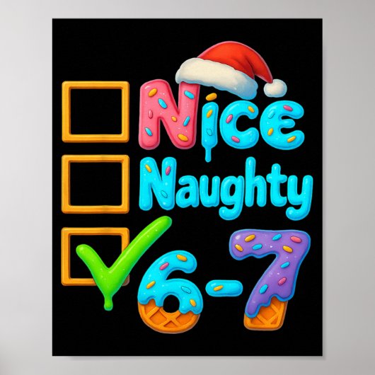 6-7 Meme Leuk Stout 67 Kerstmis Brain Rot Grappig Poster (Voorkant)
