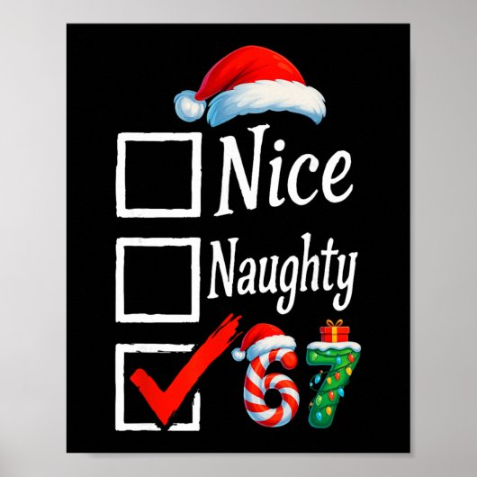 6 7 Meme Leuk Stout 67 Kerstmis Brain Rot Grappig Poster (Voorkant)