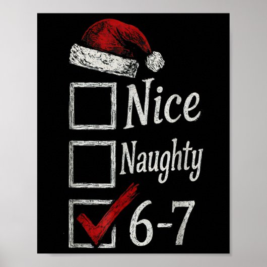 6-7 Meme Leuk Stout 67 Kerstmis Brain Rot Grappig Poster (Voorkant)