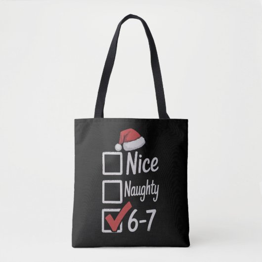 6-7 Meme Leuk Stout 67 Kerstmis Brain Rot Grappig Tote Bag (Voorkant)