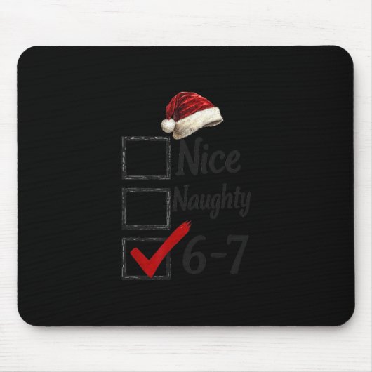 6-7 Meme Leuk Stout 67 Kerstmis Grappig Brein Rot Muismat (Voorkant)