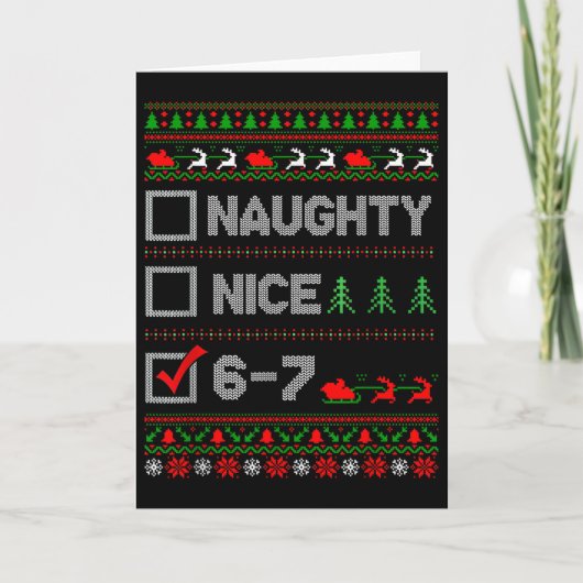 6-7 Meme Leuk Stout 67 Kerstmis Hersenen Rot Grapp Kaart (Voorkant)