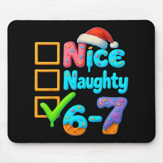 6-7 Meme Leuk Stout 67 Kerstmis Hersenen Rot Grapp Muismat (Voorkant)