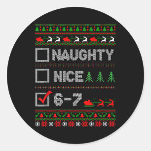 6-7 Meme Leuk Stout 67 Kerstmis Hersenen Rot Grapp Ronde Sticker