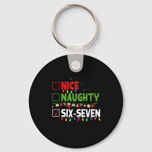 6-7 Meme Leuk Stout Zes Zeven 67 Grappig Kerstfees Sleutelhanger (Voorkant)