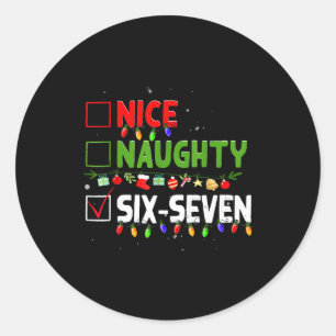 6-7 Meme Leuk Stout Zes Zeven 67 Grappig Kerstmis Ronde Sticker