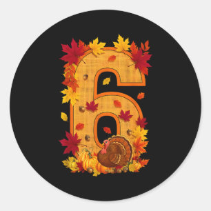 6 7 Meme Leuk Zes Zeven Ontwerp Koppels Thanksgivi Ronde Sticker
