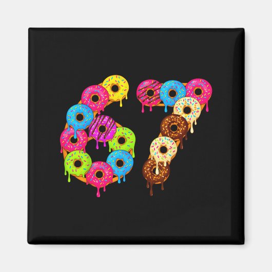 6 7 Meme Matching Love Donuts 67 Pajamas Kids Six  Magneet (Voorkant)