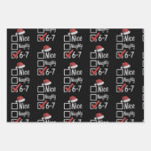 6-7 Meme Nice Naughty 67 Christmas Brain Rot Funny Inpakpapier Vel (Voorkant)