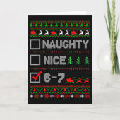 6-7 Meme Nice Naughty 67 Christmas Brain Rot Funny Kaart (Voorkant)