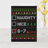 6-7 Meme Nice Naughty 67 Christmas Brain Rot Funny Kaart (Gele Bloem)