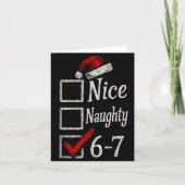 6-7 Meme Nice Naughty 67 Christmas Brain Rot Funny Kaart (Voorkant)