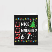 6-7 Meme Nice Naughty 67 Christmas Brain Rot Funny Kaart (Voorkant)