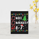 6-7 Meme Nice Naughty 67 Christmas Brain Rot Funny Kaart (Gele Bloem)