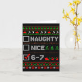 6-7 Meme Nice Naughty 67 Christmas Brain Rot Funny Kaart (Gele Bloem)