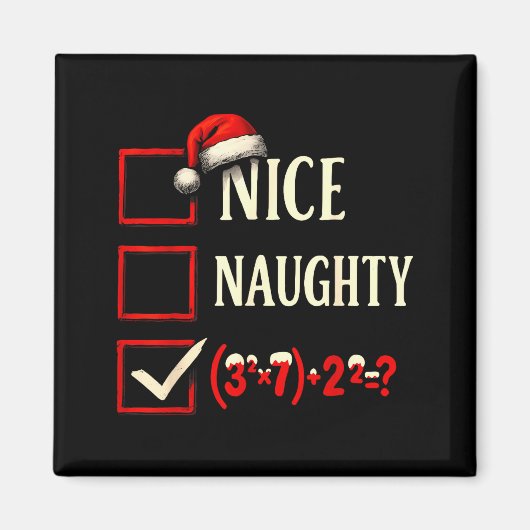6-7 Meme Nice Naughty 67 Christmas Brain Rot Funny Magneet (Voorkant)