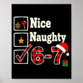 6-7 Meme Nice Naughty 67 Christmas Brain Rot Funny Poster (Voorkant)
