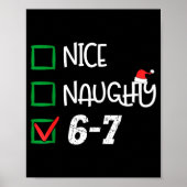 6-7 Meme Nice Naughty 67 Christmas Brain Rot Funny Poster (Voorkant)