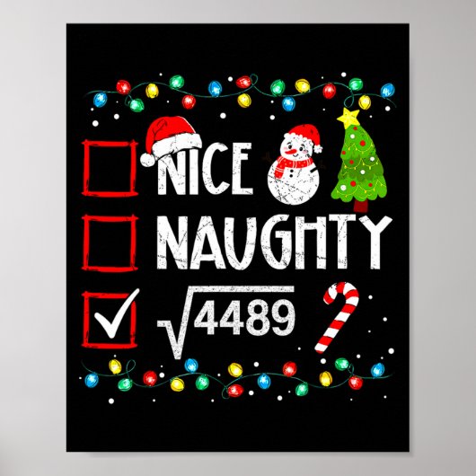 6 7 Meme Nice Naughty 67 Christmas Brain Rot Funny Poster (Voorkant)