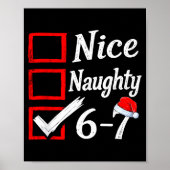 6-7 Meme Nice Naughty 67 Christmas Brain Rot Funny Poster (Voorkant)