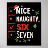 6-7 Meme Nice Naughty 67 Christmas Brain Rot Funny Poster (Voorkant)