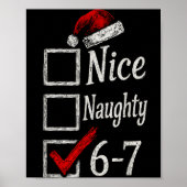 6-7 Meme Nice Naughty 67 Christmas Brain Rot Funny Poster (Voorkant)
