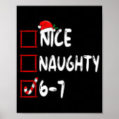 6-7 Meme Nice Naughty 67 Christmas Brain Rot Funny Poster (Voorkant)